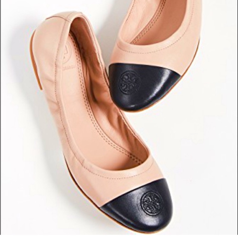 Tory Burch Blush and Navy Flats